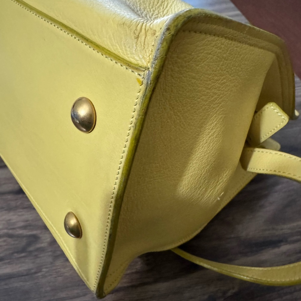 Saint Laurent Yellow Satchel with Structured Design - Picture 5 of 7